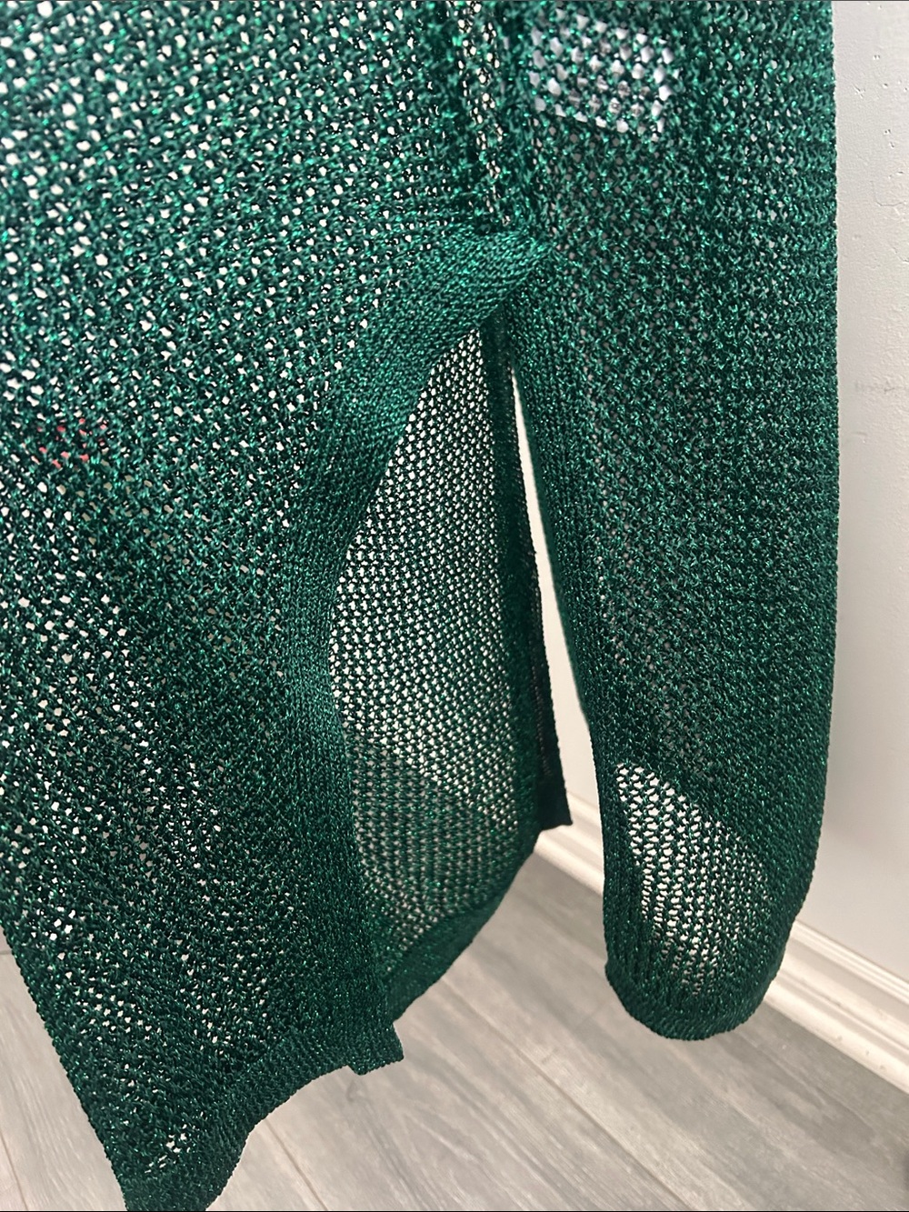 a new day, Woman’s Size XL Metallic Emerald Green Sleeveless Swim Cover Up Dress - Picture 8 of 8